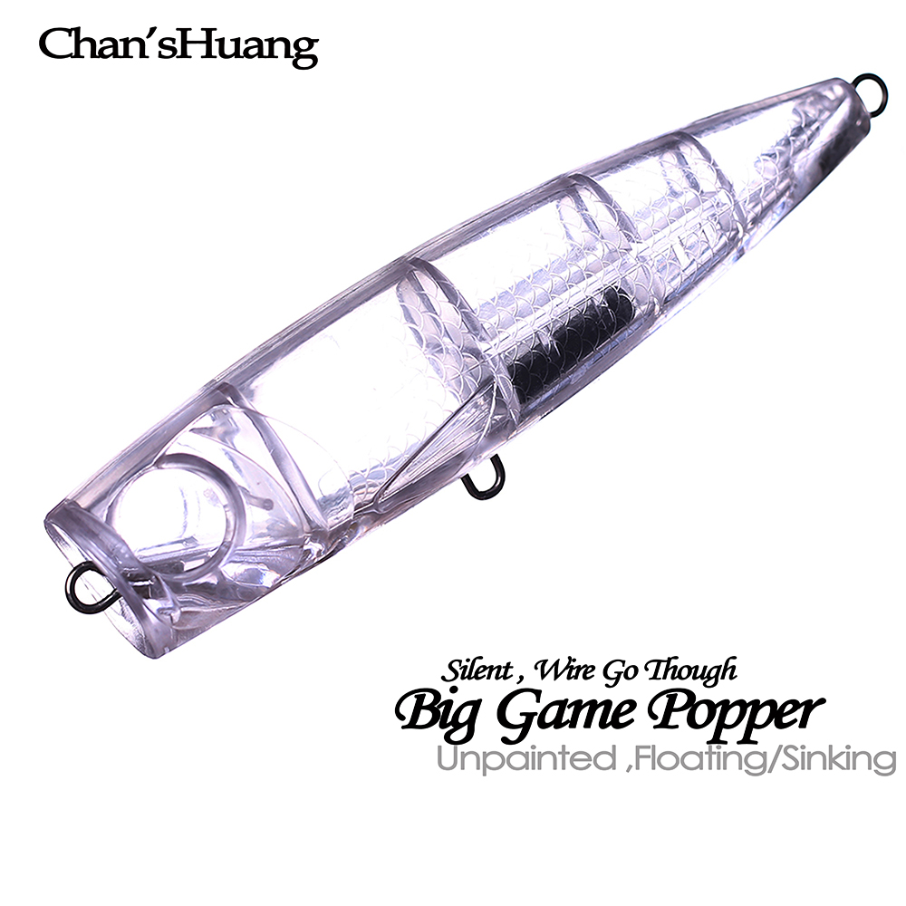 Chan’sHuang 5PCS Unpainted Bla - Fishing Lure Popper 评论和价格